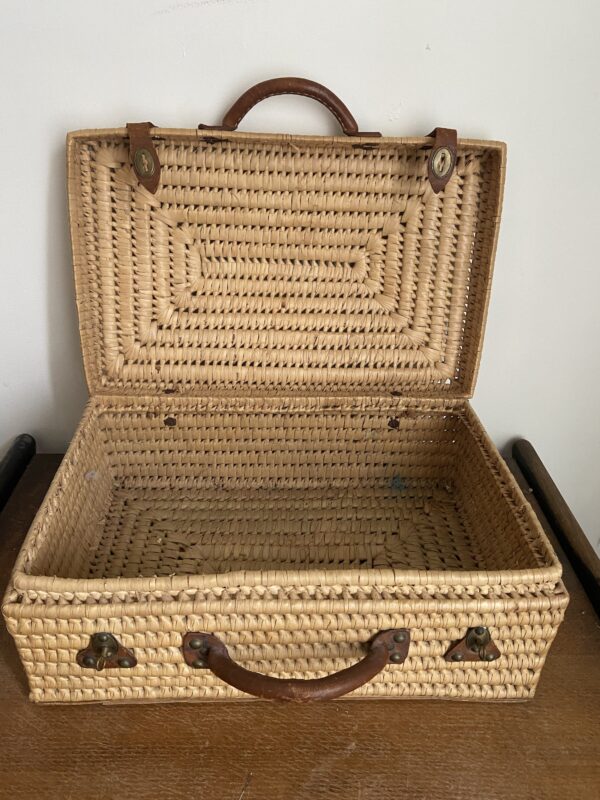 Valise en osier vintage – Image 5