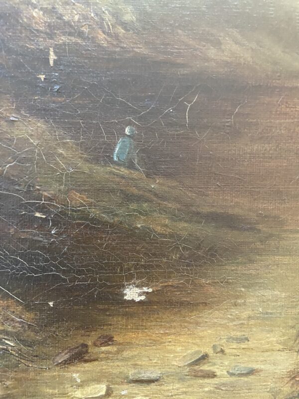 Paysage de forêt, huile sur toile, 19 eme – Image 3