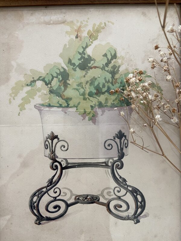 Jardinière, aquarelle , vers 1900 – Image 2