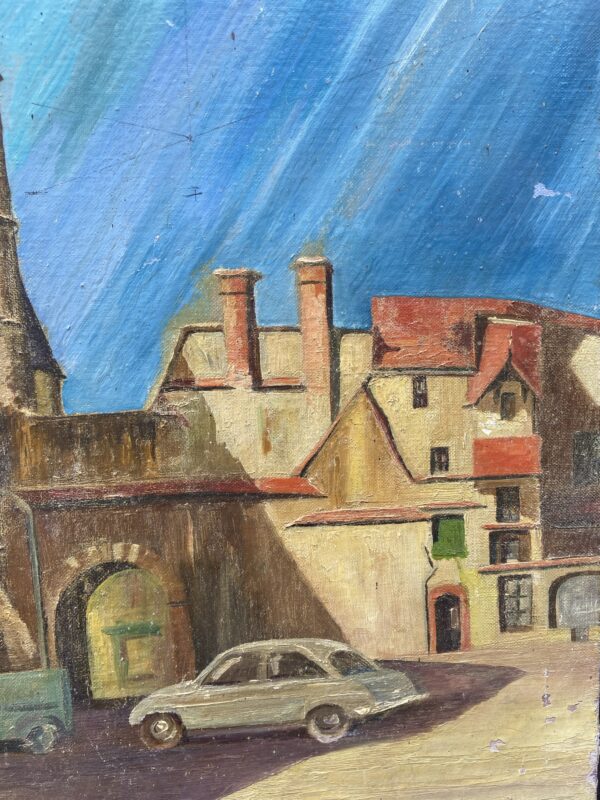 Voitures anciennes, huile sur toile, vers 1950 – Image 5