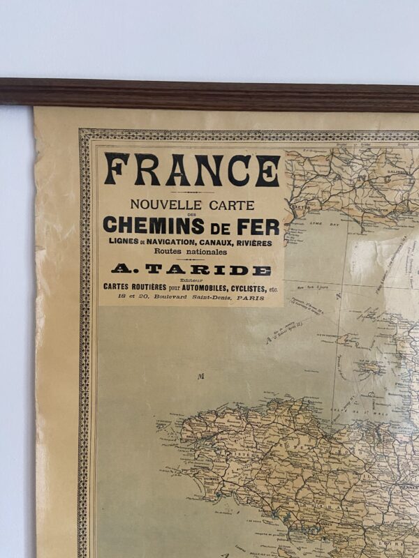 Carte de France vintage, chemins de fer