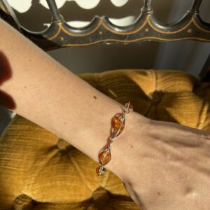 Bracelet en argent et ambre