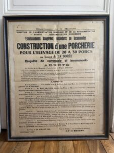 Arrêté préfectoral, construction d une porcherie , 1968