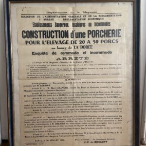 Arrêté préfectoral, construction d une porcherie , 1968