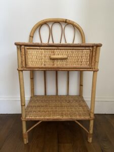 Chevet en rotin vintage