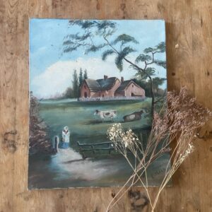 Ferme, huile sur toile