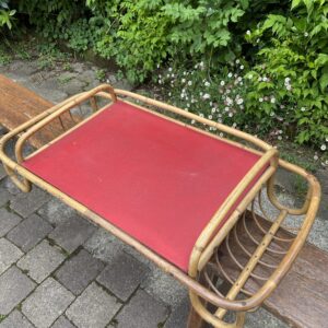 Plateau en rotin vintage
